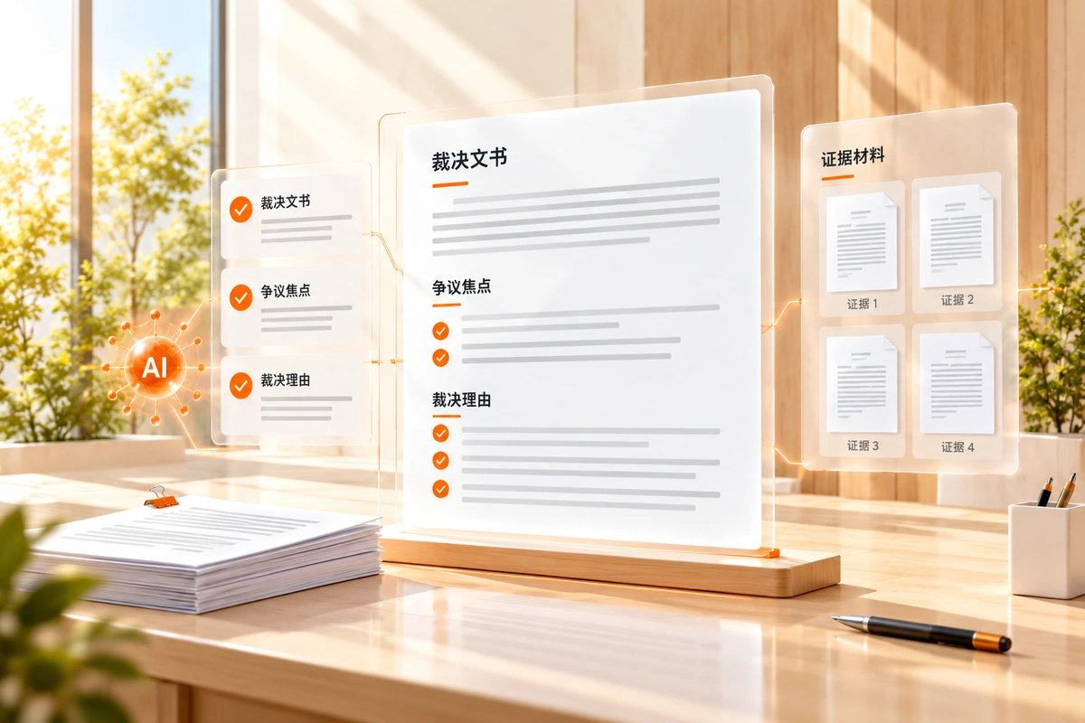 AI关联案件材料、争议焦点与裁决文书的专业工作场景